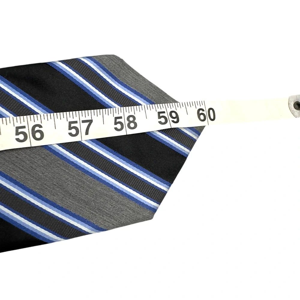 Ascot 100% Silk Dress Tie Made in Italy Bold Abstract‎ Stripe Pattern 60